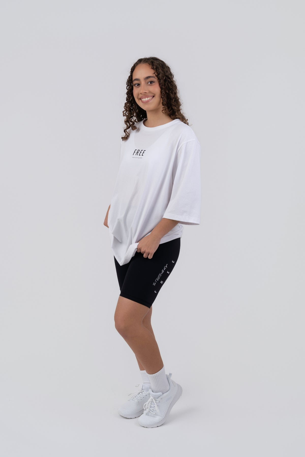 FREE Oversized Tee White - side three quarter