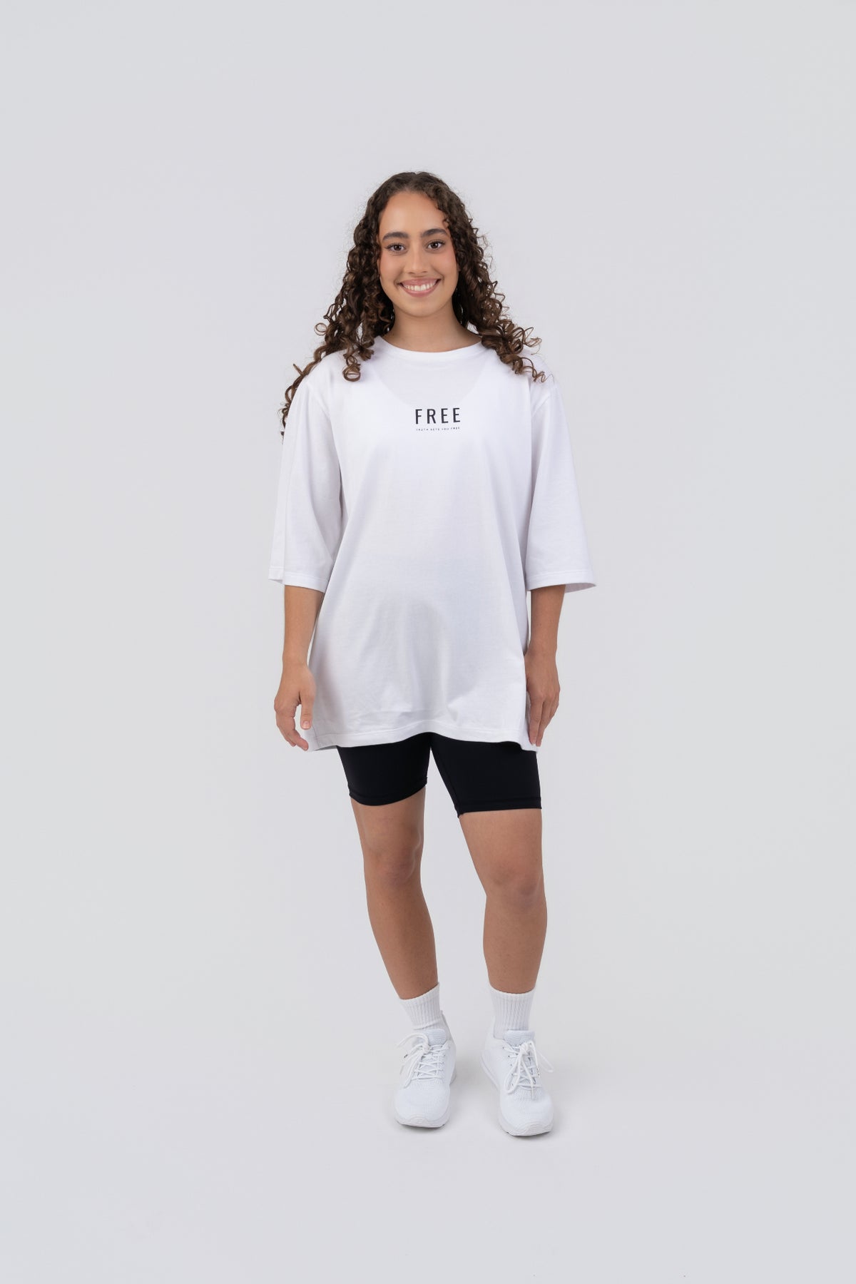 FREE Oversized Tee White - full length front