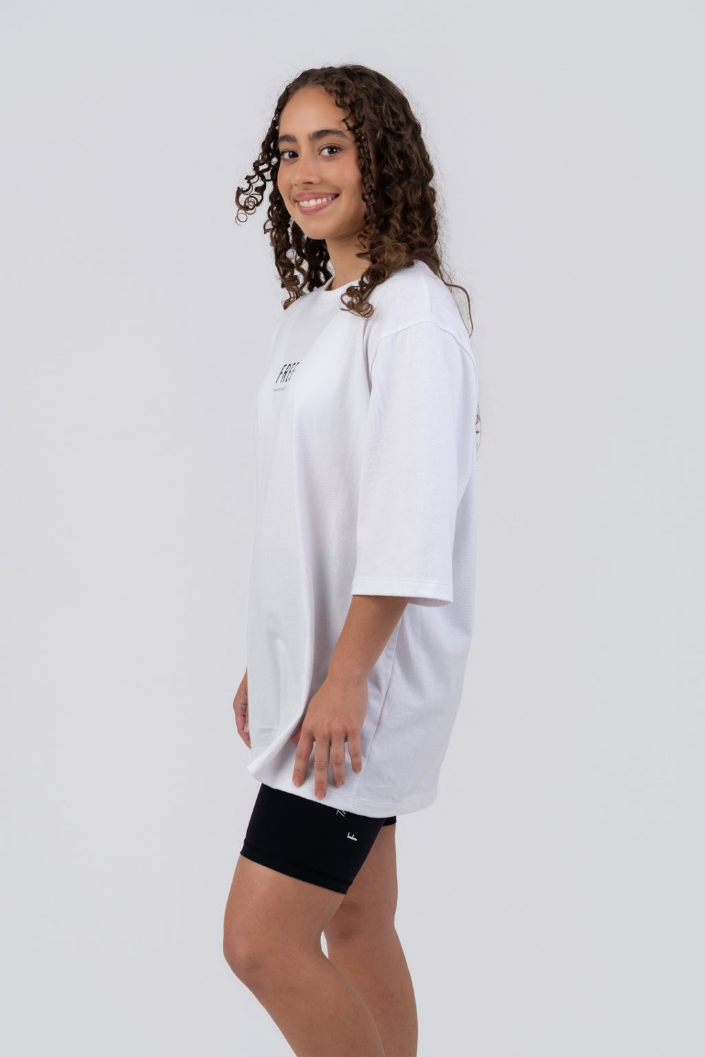 FREE Oversized Tee White - side profile