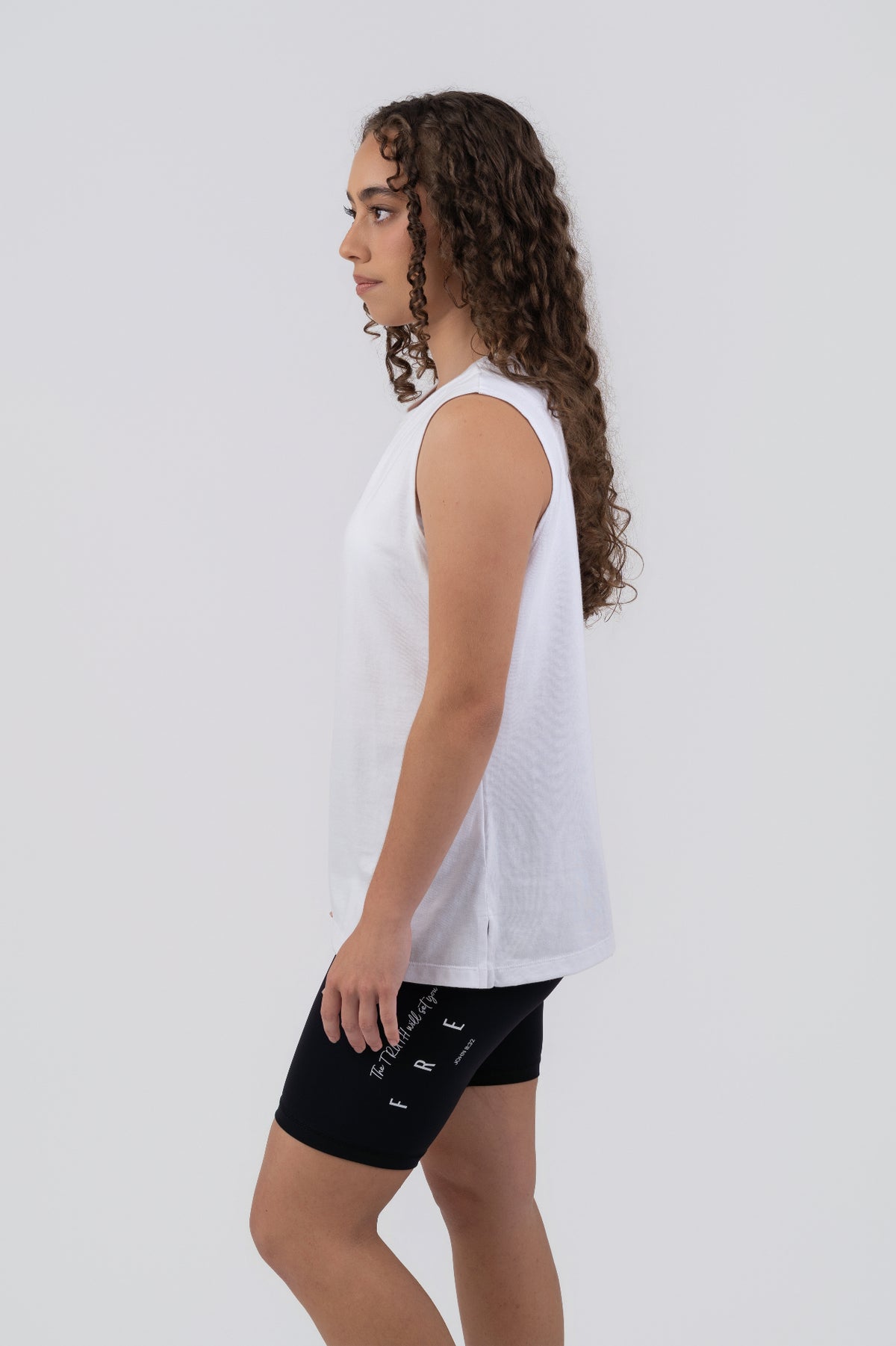 FREE Muscle Tee White - side profile