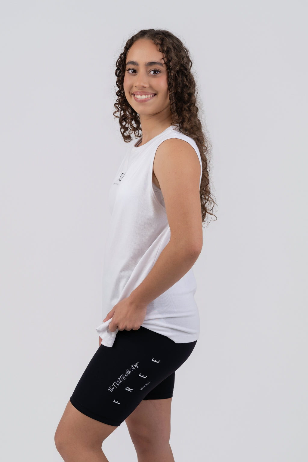 FREE Muscle Tee White - side on model