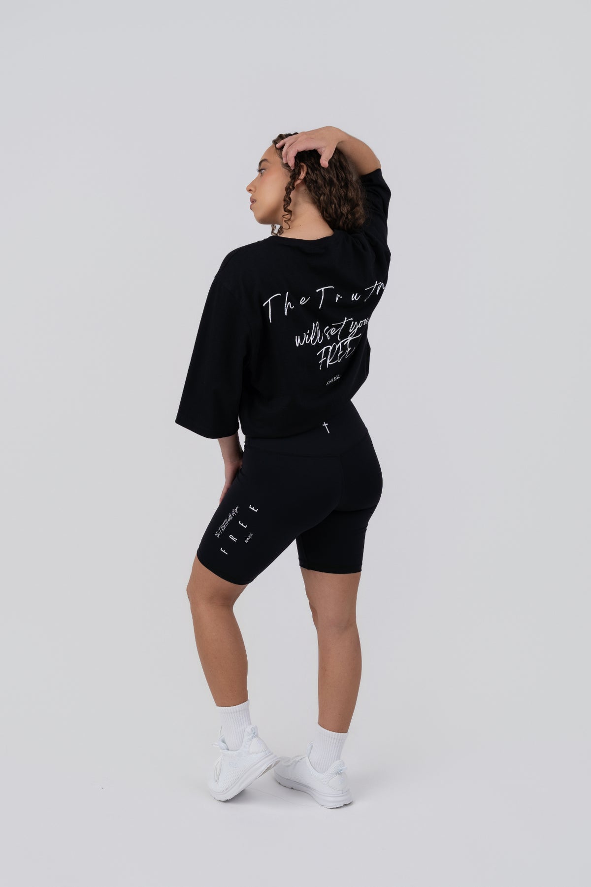 FREE 8" Bike Shorts - styled with black oversized tee